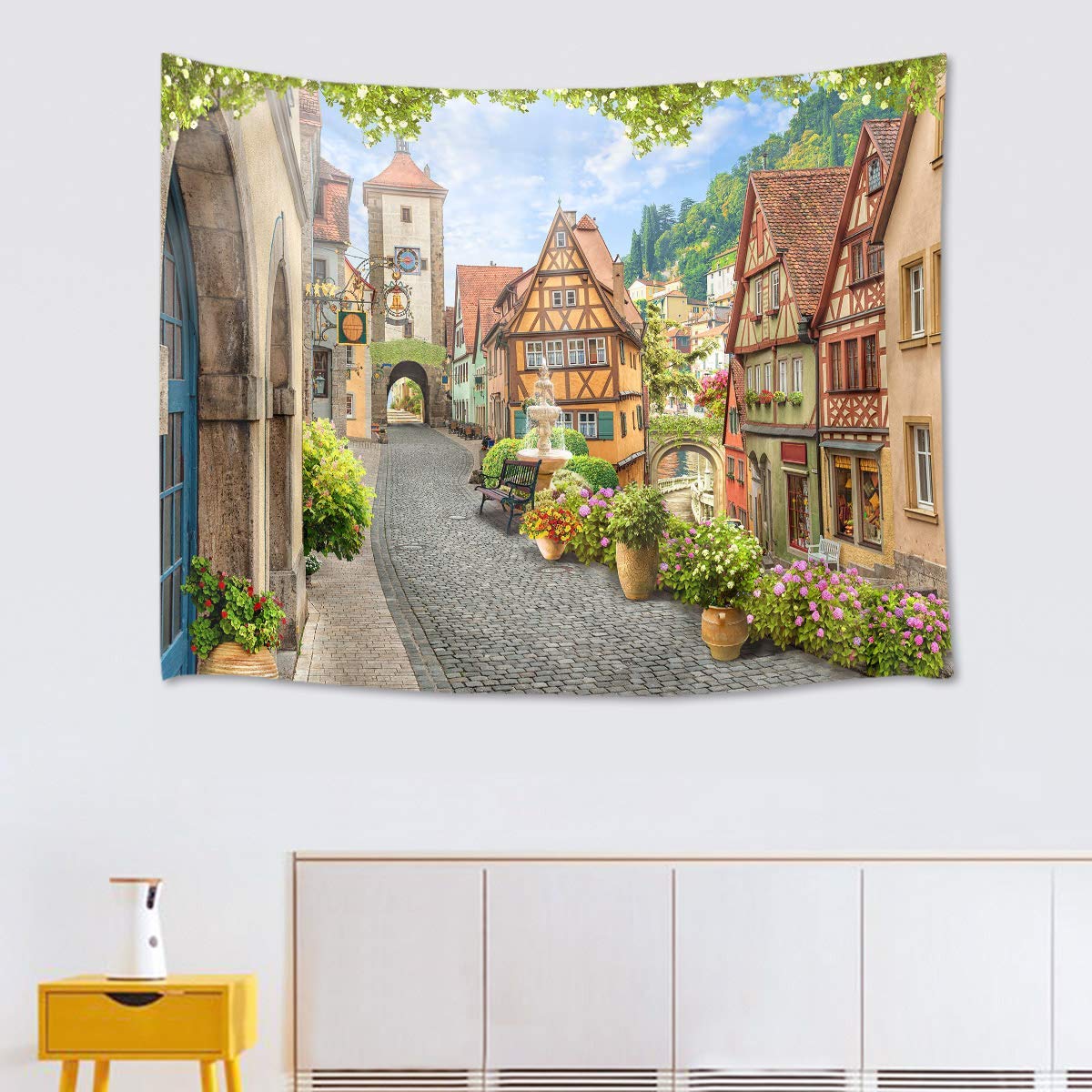 Amazon.co.jp: LB 風景画タペストリー ヨーロッパの街並み おしゃれ